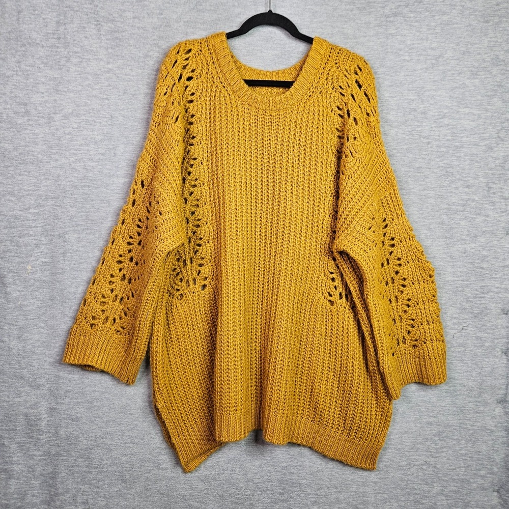Pilcro By Anthropologie Women's Devenne Pointelle Chunky Knit Sweater Sz XL